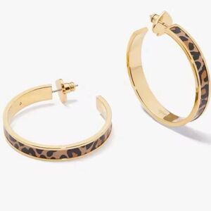 NWT Kate Spade Leopard Gold Hoops